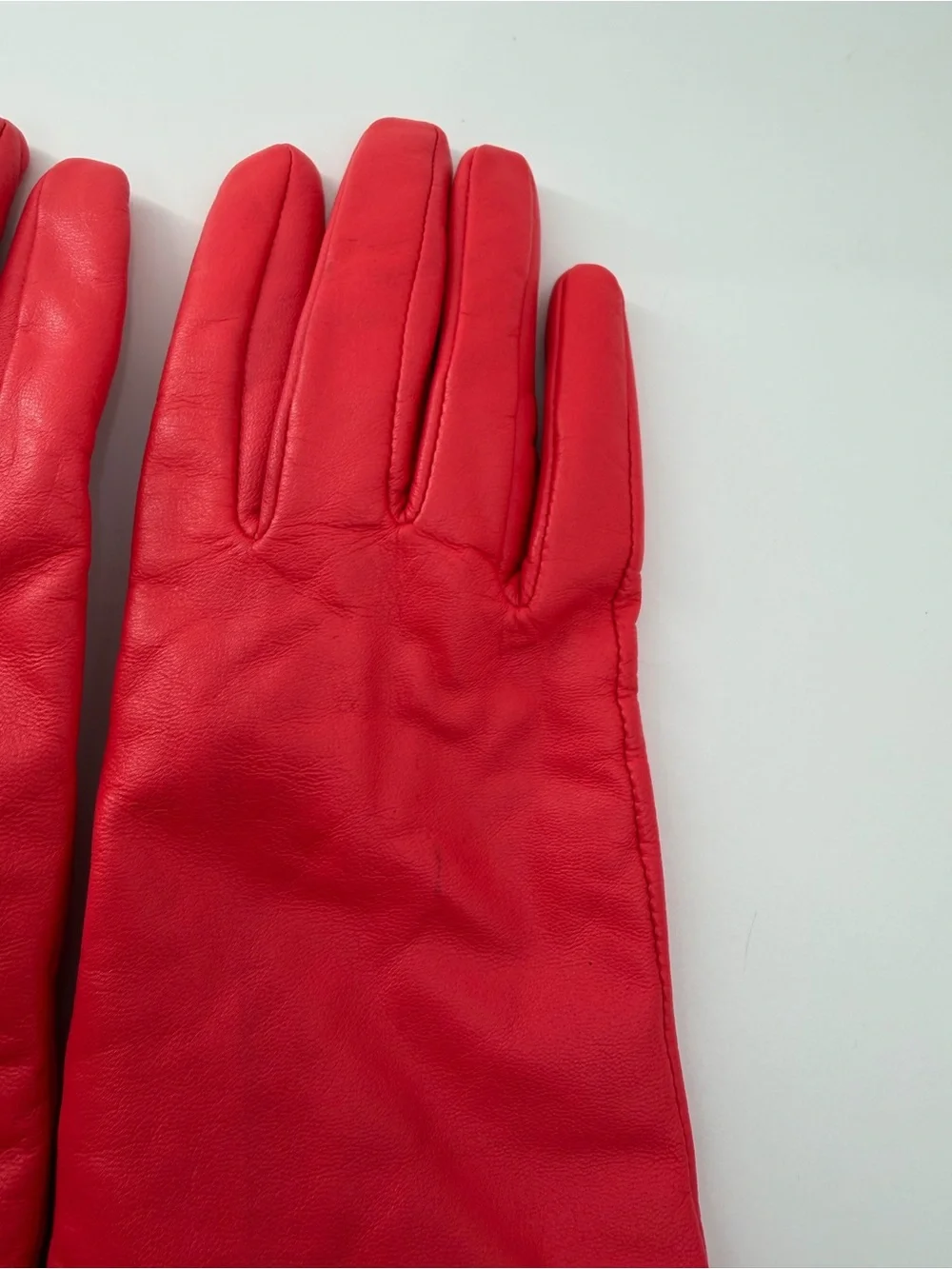 Cos Red Leather Gloves